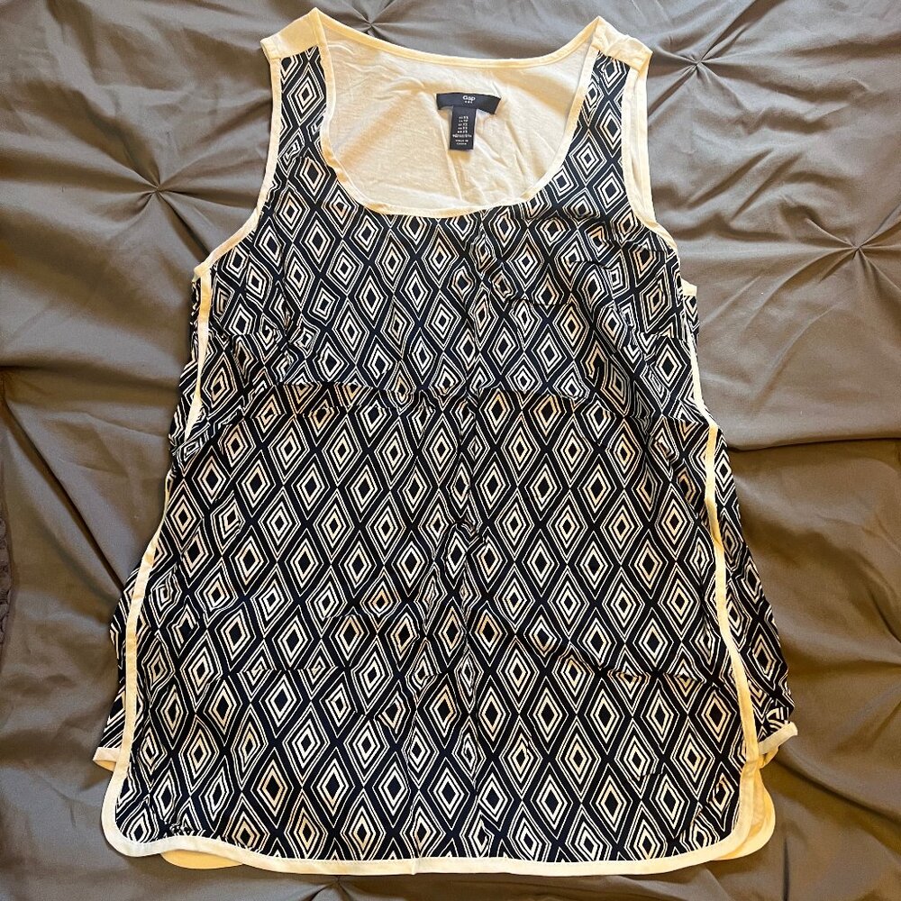 GAP Size XS Navy and White Pattern Tank Top